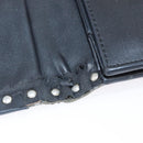 VALENTINO Clutch Bag Leather Black Auth bs33847-9