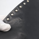 VALENTINO Clutch Bag Leather Black Auth bs33847-10