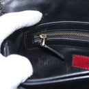 VALENTINO Clutch Bag Leather Black Auth bs33847-24