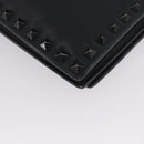 VALENTINO Clutch Bag Leather Black Auth bs33847-14