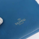 VALENTINO Chain Shoulder Bag Leather Blue Gold Auth bs33850-17