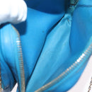 VALENTINO Chain Shoulder Bag Leather Blue Gold Auth bs33850-20