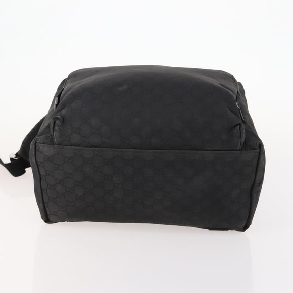 GUCCI GG Canvas Backpack Nylon Black Silver 179606 Auth bs33851