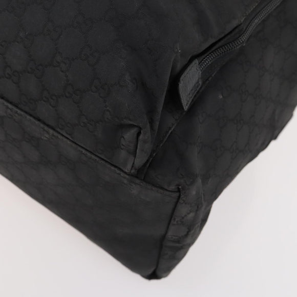 GUCCI GG Canvas Backpack Nylon Black Silver 179606 Auth bs33851