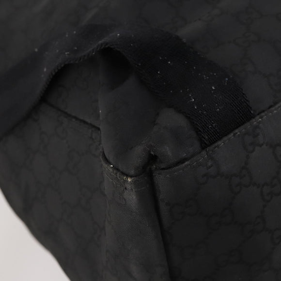 GUCCI GG Canvas Backpack Nylon Black Silver 179606 Auth bs33851