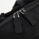 GUCCI GG Canvas Backpack Nylon Black Silver 179606 Auth bs33851-16