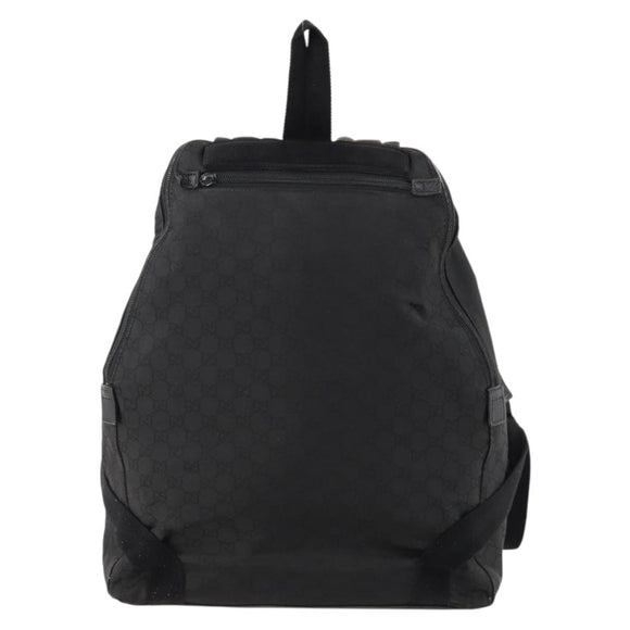 GUCCI GG Canvas Backpack Nylon Black Silver 179606 Auth bs33851