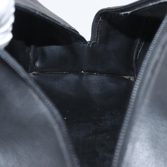 Gianni Versace Clutch Bag Leather Black Gold Auth bs33853