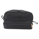 Gianni Versace Clutch Bag Leather Black Gold Auth bs33853-3