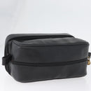 Gianni Versace Clutch Bag Leather Black Gold Auth bs33853-7