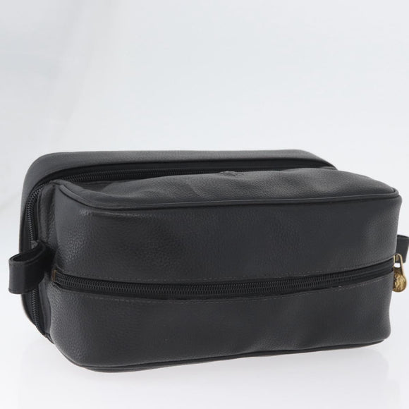 Gianni Versace Clutch Bag Leather Black Gold Auth bs33853
