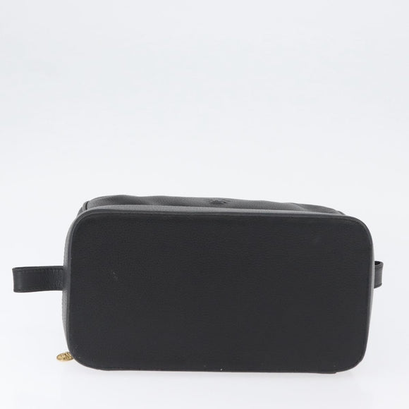 Gianni Versace Clutch Bag Leather Black Gold Auth bs33853