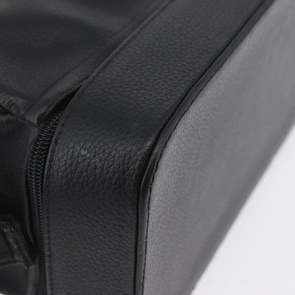 Gianni Versace Clutch Bag Leather Black Gold Auth bs33853