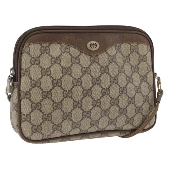 GUCCI GG Supreme Shoulder Bag PVC Beige Gold 97 02 068 Auth bs33854