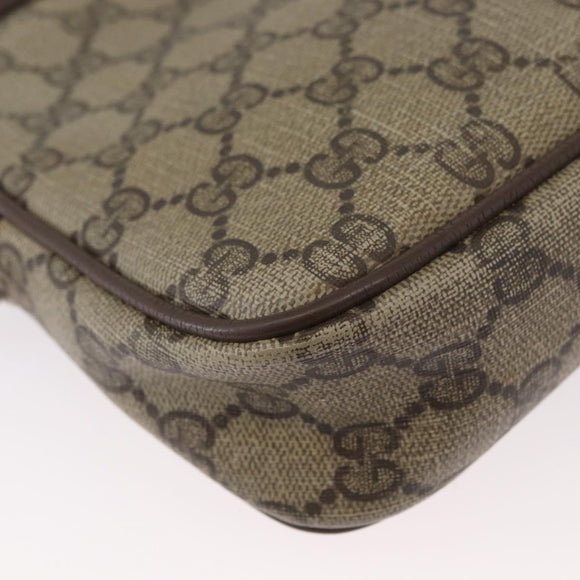GUCCI GG Supreme Shoulder Bag PVC Beige Gold 97 02 068 Auth bs33854