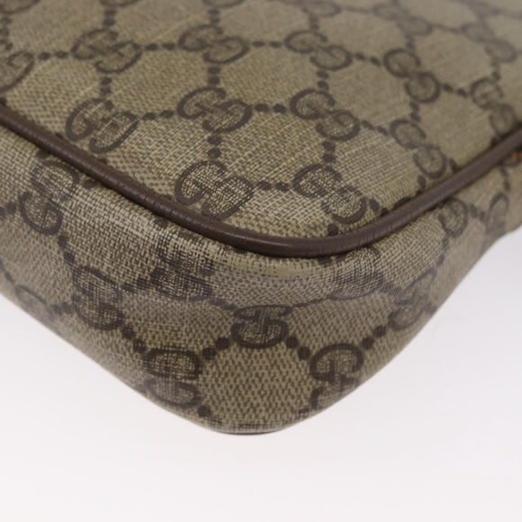 GUCCI GG Supreme Shoulder Bag PVC Beige Gold 97 02 068 Auth bs33854