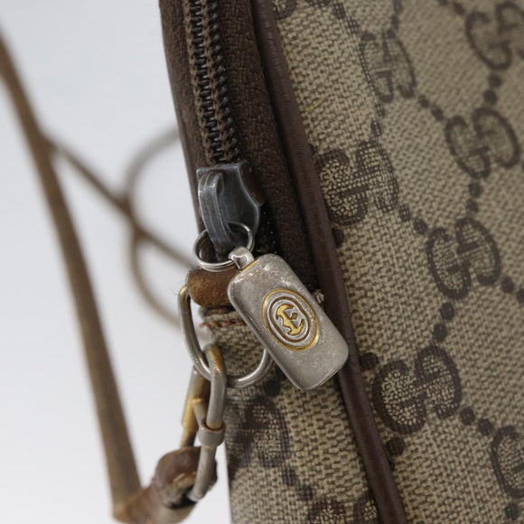 GUCCI GG Supreme Shoulder Bag PVC Beige Gold 97 02 068 Auth bs33854