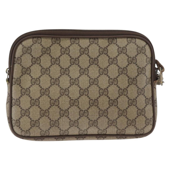 GUCCI GG Supreme Shoulder Bag PVC Beige Gold 97 02 068 Auth bs33854