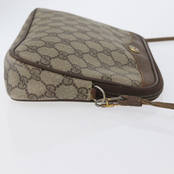 GUCCI GG Supreme Shoulder Bag PVC Beige Gold 97 02 068 Auth bs33854