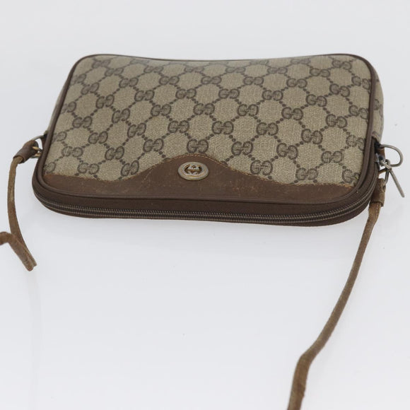 GUCCI GG Supreme Shoulder Bag PVC Beige Gold 97 02 068 Auth bs33854