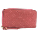 LOUIS VUITTON Monogram Empreinte Zippy Wallet Portemonnee Roze M64090 LV Auth bs33860-1