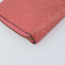 LOUIS VUITTON Monogram Empreinte Zippy Wallet Portemonnee Roze M64090 LV Auth bs33860-16