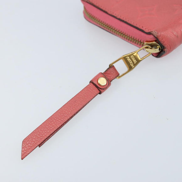 LOUIS VUITTON Monogram Empreinte Zippy Wallet Portemonnee Roze M64090 LV Auth bs33860