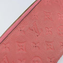 LOUIS VUITTON Monogram Empreinte Zippy Wallet Portemonnee Roze M64090 LV Auth bs33860-9