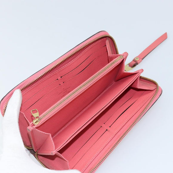 LOUIS VUITTON Monogram Empreinte Zippy Wallet Portemonnee Roze M64090 LV Auth bs33860