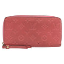 LOUIS VUITTON Monogram Empreinte Zippy Wallet Portemonnee Roze M64090 LV Auth bs33860-13