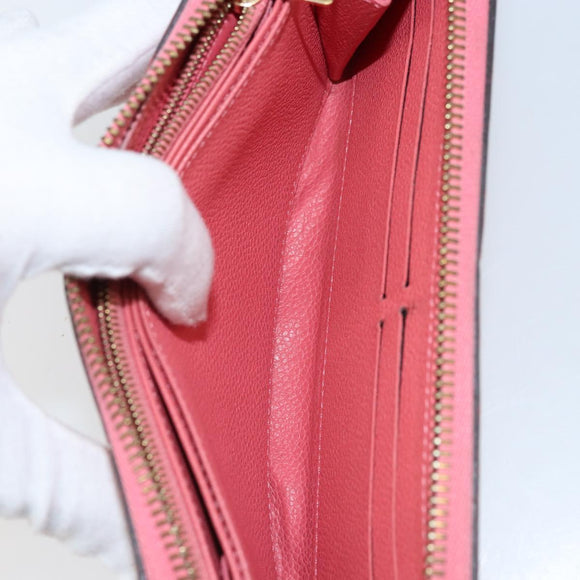 LOUIS VUITTON Monogram Empreinte Zippy Wallet Portemonnee Roze M64090 LV Auth bs33860