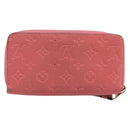 LOUIS VUITTON Monogram Empreinte Zippy Wallet Portemonnee Roze M64090 LV Auth bs33860-2