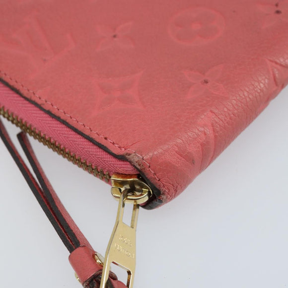 LOUIS VUITTON Monogram Empreinte Zippy Wallet Portemonnee Roze M64090 LV Auth bs33860