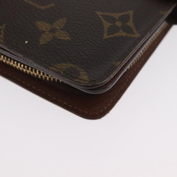 LOUIS VUITTON Monogram Porto Papie Zip Portemonnaie M61207 LV Auth bs33861