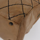 CHANEL Wild Stitch Hand Bag Leather Beige CC Auth bs33863-14