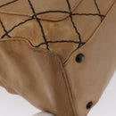 CHANEL Wild Stitch Hand Bag Leather Beige CC Auth bs33863-15