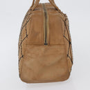 CHANEL Wild Stitch Hand Bag Leather Beige CC Auth bs33863-3