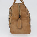CHANEL Wild Stitch Hand Bag Leather Beige CC Auth bs33863-4
