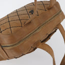CHANEL Wild Stitch Hand Bag Leather Beige CC Auth bs33863-6