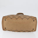 CHANEL Wild Stitch Hand Bag Leather Beige CC Auth bs33863-5