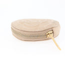 CHANEL Coin Purse Lamb Skin Beige Gold CC Auth bs33865-4