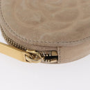 CHANEL Coin Purse Lamb Skin Beige Gold CC Auth bs33865-7