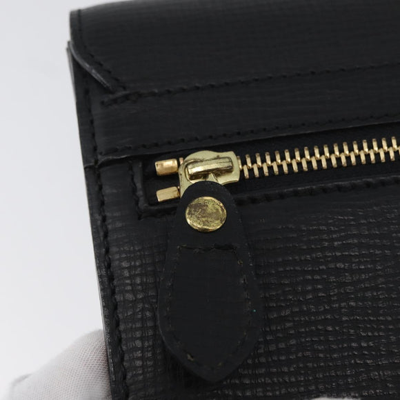 BURBERRY Clutch Bag Leather Black Gold Auth bs33867