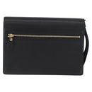 BURBERRY Clutch Bag Leather Black Gold Auth bs33867-3
