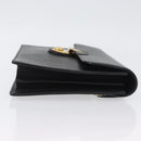 BURBERRY Clutch Bag Leather Black Gold Auth bs33867-4
