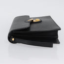 BURBERRY Clutch Bag Leather Black Gold Auth bs33867-5