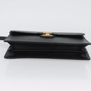 BURBERRY Clutch Bag Leather Black Gold Auth bs33867-8