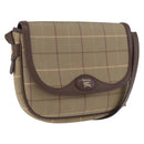 Burberrys Nova Check Shoulder Bag Canvas Brown Gold Auth bs33868-1
