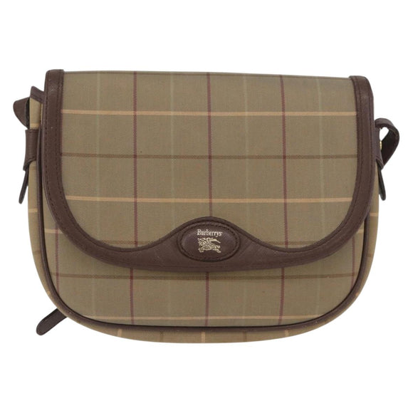 Burberrys Nova Check Shoulder Bag Canvas Brown Gold Auth bs33868