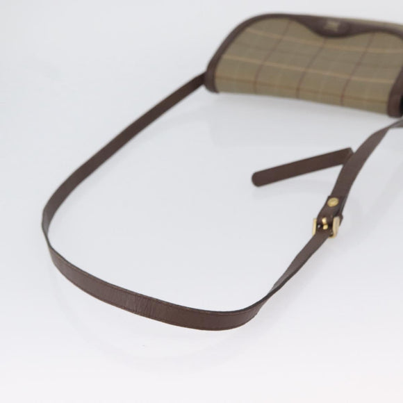 Burberrys Nova Check Shoulder Bag Canvas Brown Gold Auth bs33868